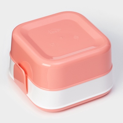 Ланч-бокс в школу IDEA «Капкейки», 800 мл, 12.5×13×8.5 см, 2 отделения, пластик, бело-розовый