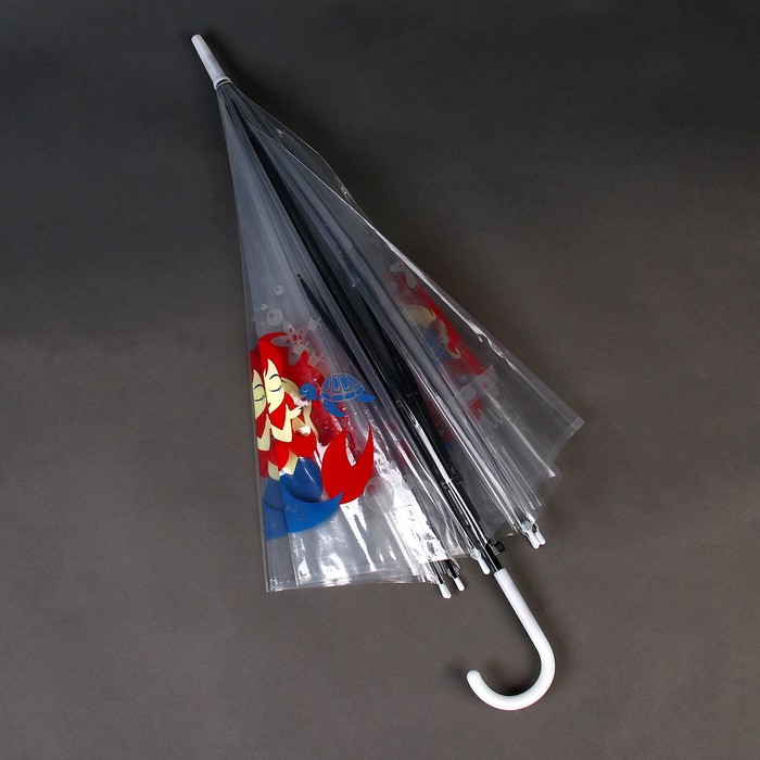 Зонт детский «Русалочка и морской мир»‎ полуавтомат прозрачный, d=90см - фото 1883671817