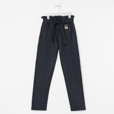 Школьные брюки для девочки, цвет серый, рост 104 см