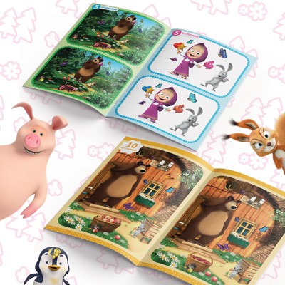 Книги «Найди отличия», 6 шт. по 12 стр., А5, Маша и Медведь