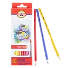 Карандаши цветные акварельные 18 цветов Koh-I-Noor 3717 «Рыбки», картонная упаковка, европодвес  (артикул 786622)  большой выбор товаров оптом и в розницу по низким ценам с доставкой