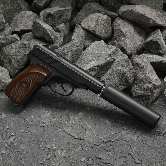 Пистолет страйкбольный Stalker Макаров, с глушителем, кал. 6 мм - Фото 1