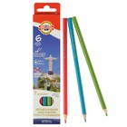 Карандаши 6 цветов Koh-I-Noor 3651, "Семь чудес света", картонная упаковка, европодвес - Фото 1