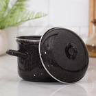 Кастрюля эмалированная, 1.5 л, d=15 см, индукция, чёрная - Фото 2