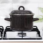 Кастрюля эмалированная, 1.5 л, d=15 см, индукция, чёрная - Фото 4