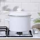 Кастрюля эмалированная, 4.5 л, d=22.5 см, индукция, цилиндрическая, белая - Фото 4