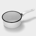 Ковш эмалированный, 600 мл, с крышкой, без деколи, белый - Фото 5