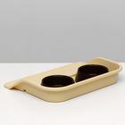 Миски с лотком "Феликс" 0,3 л, 41 x 30 x 6 см, молочный лоток, шоколадные миски - Фото 3