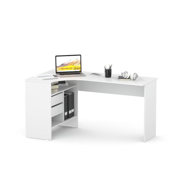 Компьютерный стол «СПм-25», 1450×810×740 мм, угловой, левый, цвет белый - фото 1905774266