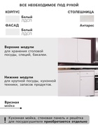 Кухонный гарнитур «Поинт», 1000 мм, цвет белый фасад/белый корпус - Фото 3