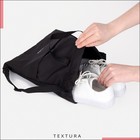 Мешок для обуви на стяжке, наружный карман, TEXTURA, цвет чёрный - Фото 8