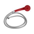 Cмеситель для ванны «Эверест» B22-071C, круглый излив, с душевым набором, хром/красный - фото 22873594