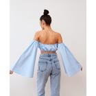 Топ с открытыми плечами MIST: Cotton collection, размер 44-46, голубой - фото 39531814
