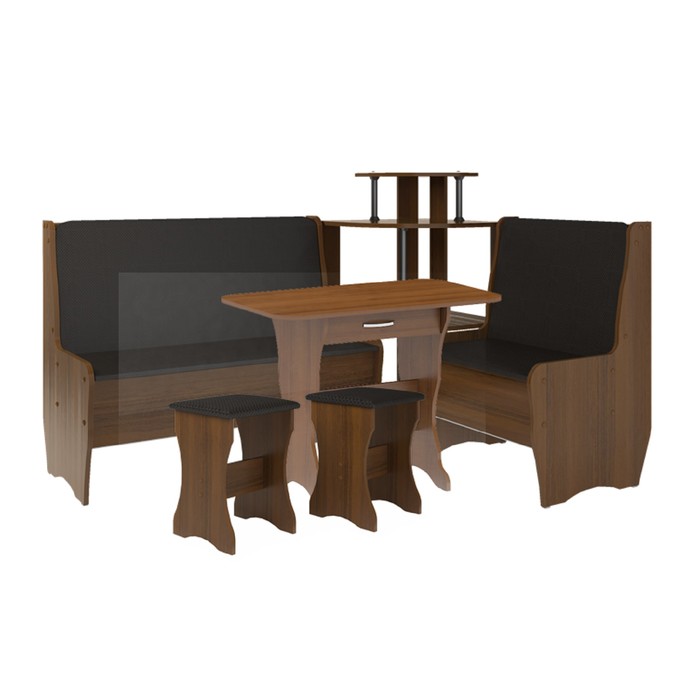 Кухонный уголок «Трапэзи Тессера», 1582×1182×990 мм, цвет punto коричневый / орех экко - Фото 1