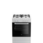 Плита Beko FSM62120DW, комбинированная, 4 конфорки, 66 л, гриль, белая - фото 51452689