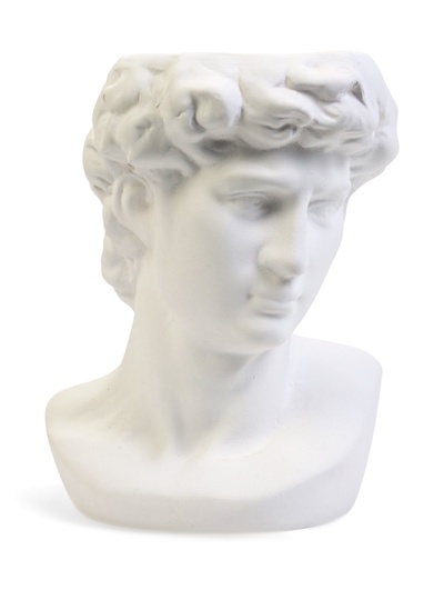 Фигурное кашпо для цветов «Голова Давида», 1.7 л, 16×12.7×23 см, керамика, белое