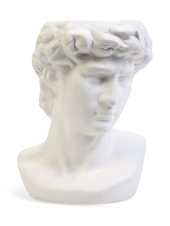 Декоративное кашпо для цветов «Голова Давида», 1.7 л, 16×12.7×23 см, керамика, белое - Фото 1