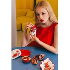 Маслёнка Доляна «Гранат», 17,2×12,4×8,5 см, цвет красный и белый - фото 4323799