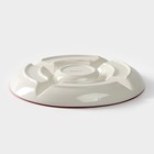 Менажница 5 ячеек Доляна «Гранат», d=26 см, доломит, белая, красная - Фото 4