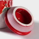 Сахарница-солонка Доляна «Гранат», 150 мл, d=7 см, доломит, белая, красная - Фото 4