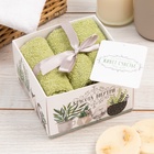 Набор махровых полотенец «Здесь живет счастье» 30×30 см - 3 шт. - Фото 3