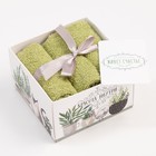 Набор махровых полотенец «Здесь живет счастье» 30×30 см - 3 шт. - Фото 5