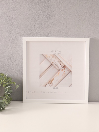 Фоторамка для фото 30×30 см «МИРАМ», пластик, белый, (пластиковый экран)