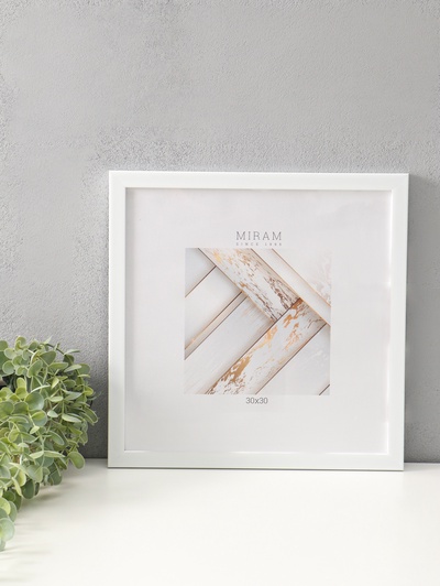 Фоторамка для фото 30×30 см «МИРАМ», пластик, белый, (пластиковый экран)