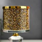 Подсвечник стекло на 1 свечу "Золотые камешки" ножка с кристаллами 21х7,5х7,5 см - Фото 3