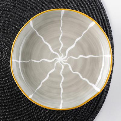 Тарелка пирожковая «Молния», d=15.5 см, керамика, серая