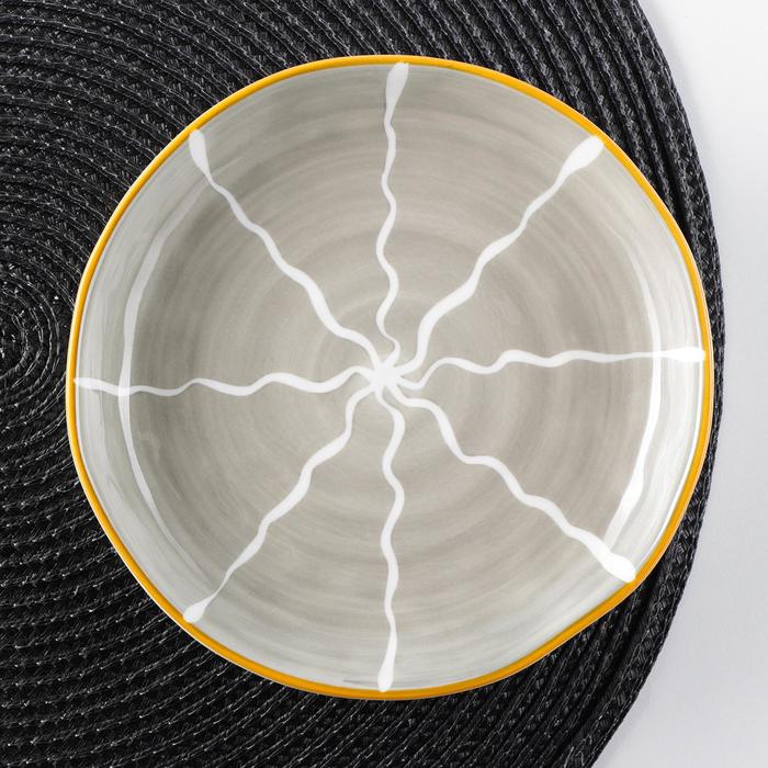 Тарелка пирожковая «Молния», d=15.5 см, керамика, серая - Фото 1