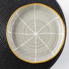 Тарелка керамическая десертная «Молния», d=20,5 см, цвет серый - фото 9238796