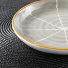 Тарелка керамическая десертная «Молния», d=20,5 см, цвет серый - Фото 2