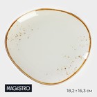 Блюдо фарфоровое для подачи Magistro «Церера», 18.2×16.3 см, цвет белый - Фото 1