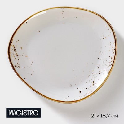 Блюдо для подачи Magistro «Церера», 21×18.7 см, фарфор, белое
