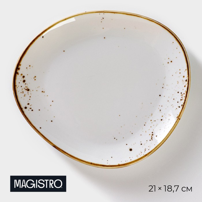 Блюдо для подачи Magistro «Церера», 21×18.7 см, фарфор, белое - Фото 1