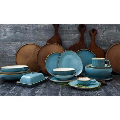 Блюдо для подачи Magistro «Церера», 21×18,7 см, фарфор, голубое