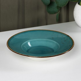Тарелка керамическая для пасты Magistro «Церера», 160 мл, d=21 см, цвет голубой