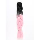 ZUMBA Канекалон двухцветный, гофрированный, 60 см, 100 гр, цвет чёрный/нежно-розовый(#BY5) - фото 9238997
