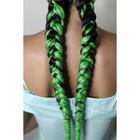 ZUMBA Канекалон двухцветный, гофрированный, 60 см, 100 гр, цвет чёрный/зелёный(#BY17) - Фото 2