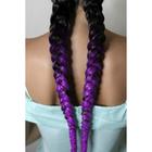 ZUMBA Канекалон двухцветный, гофрированный, 60 см, 100 г, цвет чёрный/светло-лиловый(#BY23) - Фото 2