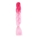 ZUMBA Канекалон двухцветный, гофрированный, 60 см, 100 гр, цвет малиновый/светло-розовый - Фото 2