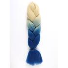 ZUMBA Канекалон двухцветный, гофрированный, 60 см, 100 гр, цвет блонд/синий(#BY46) - фото 9239103