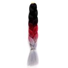 ZUMBA Канекалон трёхцветный, гофрированный, 60 см, 100 гр, цвет чёрный/бордовый/пепельный(#CY16) - фото 9239131