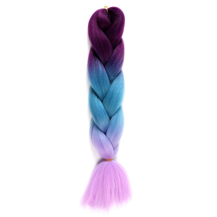 ZUMBA Канекалон трёхцветный, гофрированный, 60 см, 100 гр, цвет лиловый/голубой/светло-фиолетовый(#CY26)