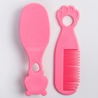 Набор для ухода за волосами: расческа и щетка, «Мишка», цвет розовый - Фото 4