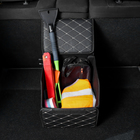 Органайзер саквояж в багажник автомобиля, 32×32×30 см, экокожа, черный с белой обшивкой - Фото 10
