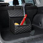 Органайзер саквояж в багажник автомобиля, 40×32×30 см, экокожа, черный с белой строчкой - Фото 8
