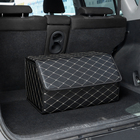 Органайзер саквояж в багажник автомобиля, 55×32×30 см, экокожа, черный с белой строчкой - Фото 8