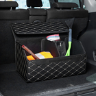 Органайзер саквояж в багажник автомобиля, 55×32×30 см, экокожа, черный с белой строчкой - Фото 9